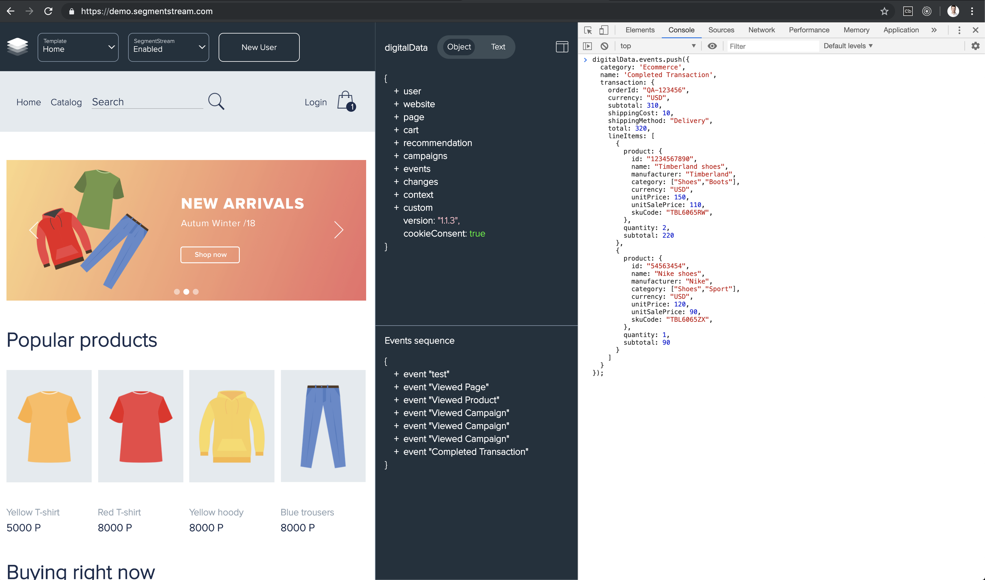 Image shows how to track transactions using Google Chrome's console
